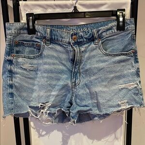 American Eagle Outfitters Blue Distressed Jean Shorts